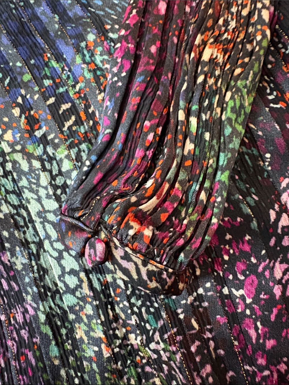 Reiss Isla Lurex Metallic Pleated Shift Mini Dress size 10 - Picture 7 of 9
